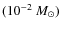 $(10^{-2}~M_{\odot})$