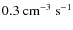 $0.3~\mbox{cm}^{-3}~\mbox{s}^{-1}$