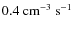 $0.4~\mbox{cm}^{-3}~\mbox{s}^{-1}$