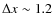 $\Delta x \sim 1.2$