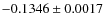 $-0.1346\pm 0.0017$