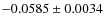 $-0.0585\pm 0.0034$