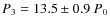 $P_{3} = 13.5\pm 0.9\ P_{0}$