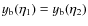 $y_{\rm b}(\eta_1) = y_{\rm b}(\eta_2)$