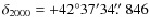 $\delta_{2000}=+42^{\circ}37'34\hbox{$.\!\!^{\prime\prime}$ }846$