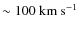 $\rm\sim 100 ~km~s^{-1}$