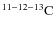 $\rm ^{11-12-13}C$