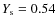$Y_{\rm s} = 0.54$