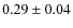 $0.29 \pm 0.04$