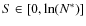 $S \in [0, \ln(N^*)]$