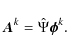 \begin{displaymath}\vec A^k = \hat \Psi \vec \phi^k.
\end{displaymath}