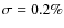 $\sigma = 0.2 \%$