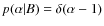$p(\alpha \vert B)=\delta (\alpha -1)$