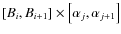 $\left[ B_{i},B_{i+1}\right] \times \left[ \alpha _{j},\alpha
_{j+1}\right] $