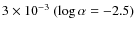$3\times 10^{-3}\ (\log \alpha
=-2.5)$