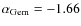 $\alpha_{\rm Gem}= -1.66$
