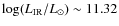 $\log (L_{\rm IR}/{L}_\odot) \sim 11.32$