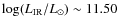 $\log (L_{\rm IR}/{L}_\odot) \sim 11.50$