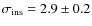 $\sigma_{\rm
ins} = 2.9 \pm 0.2$