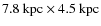 $7.8~{\rm kpc} \times 4.5~{\rm kpc}$