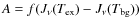 $A=f(J_{\nu}(T_{{\rm ex}})-J_{\nu}(T_{{\rm bg}}))$