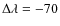 $\Delta \lambda =-70$