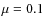 $\mu=0.1$