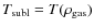 $T_{\rm subl}=T(\rho_{\rm gas})$
