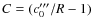 $C = (c_{0}^{\prime\prime\prime}/R -1)$