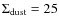 $\Sigma _{\rm dust}=25$