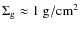 $\rm\Sigma_{g}\approx 1 ~g/cm^{2}$