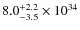 $8.0^{+2.2}_{-3.5}\times10^{34}$