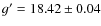 $g'= 18.42 \pm 0.04$