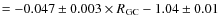$= -0.047\pm0.003 \times R_{\rm GC} -
1.04\pm0.01$