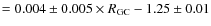 $ = 0.004\pm0.005 \times R_{\rm GC} - 1.25\pm0.01$