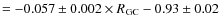 $=-0.057\pm0.002 \times R_{\rm GC} - 0.93\pm0.02$