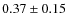 $0.37\pm0.15$