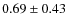 $0.69\pm0.43$