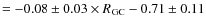 $=-0.08\pm0.03 \times R_{\rm GC} -
0.71\pm0.11$