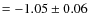 $=-1.05\pm0.06$