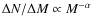 $\Delta N/\Delta M \propto
M^{-\alpha}$