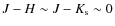 $J-H \sim J-K_{\rm s}\sim0$