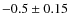 $-0.5 \pm 0.15$