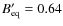 $B^{\prime}_{{\rm eq}}= 0.64$