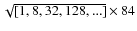 $\sqrt {[1, 8, 32, 128, ...]} \times 84$