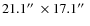 $21.1\hbox{$^{\prime\prime}$ }\times 17.1\hbox{$^{\prime\prime}$ }$