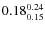 $\rm0.18 {_{0.15}^{0.24}}$