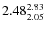 $\rm 2.48 {_{ 2.05}^{ 2.83}}$