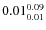 $\rm0.01 {_{ 0.01}^{ 0.09}}$