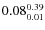$\rm0.08 {_{ 0.01}^{ 0.39}}$
